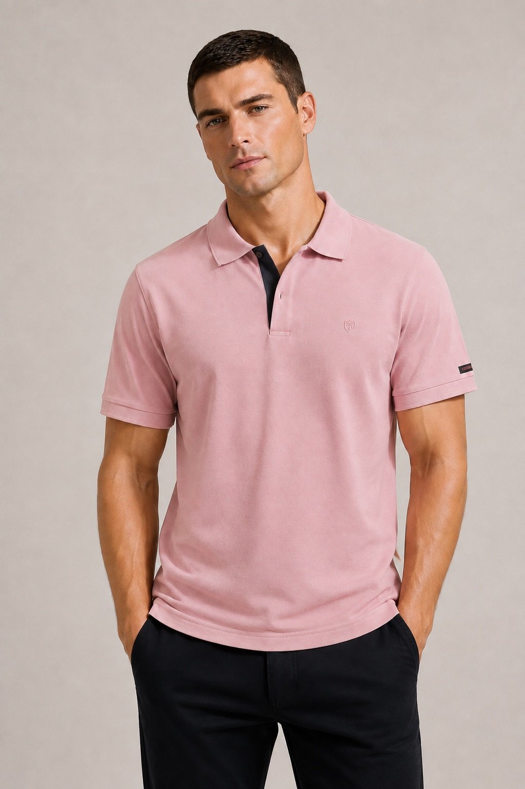 MENS POLO V PLACKET H/S