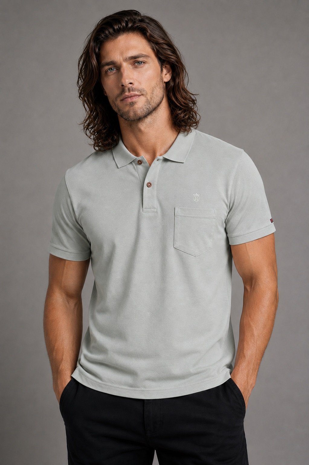 MENS POLO WITH BUTTON